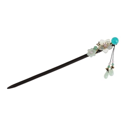 Baluue Haarnadeln Mit Quaste Und Imitationsjadeblume Handgemachte Retro-haarstäbchen Für Damen Geeignet Für Hochzeit Party Und Alltag von Baluue