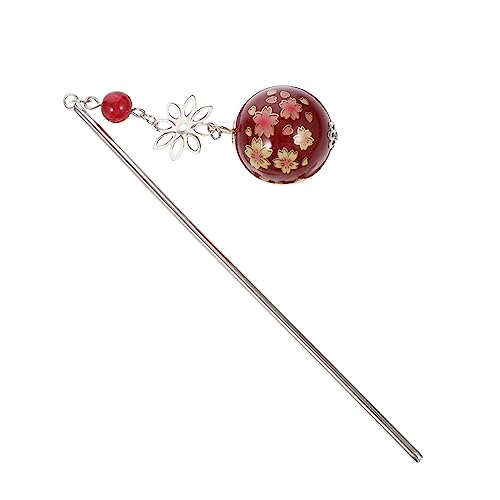 Baluue Japanische Haarnadel Mit Kirschblüten-design Haarstäbchen Für Lange Haare Haargabel Als Accessoires Für Frauen Und Mädchen von Baluue
