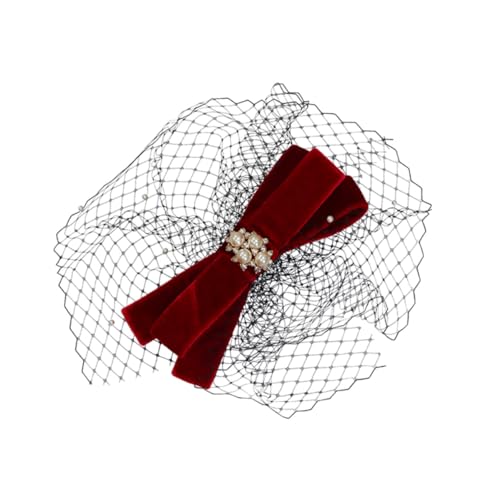 Baluue Haarschmuck für Hochzeiten Rote Schleife Kopfschmuck Party-haarschmuck Brautschleier Hut für Frauen Baluue Haarschmuck für Hochzeiten Rote Schleife Kopfschmuck Party-haarschmuck Brautschleier Hut für Frauen von Baluue