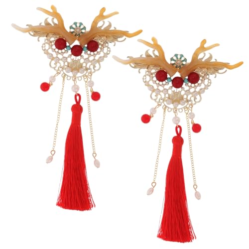 Baluue Haarspangen Mit Quaste Für Mädchen Chinesische Haarspangen Zum Neujahr Haarschmuck Accessoires Für Festivals Für Teenager von Baluue