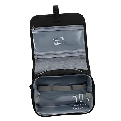 Baluue Toiletten Und Kosmetiktasche Für Reisen Wasserabweisend Mit Reißverschluss Für Männer Und Perfekter Organizer Für Make-up Und Toilettenartikel Schwarz Mit PVC-Fenster von Baluue