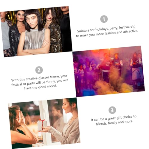 Baluue Handgefertigtes Diamantbesetztes Metall brillengestell Halbrandloses Design Leichtes Modisches Accessoire für Damen und Herren für Festivals und Partys von Baluue