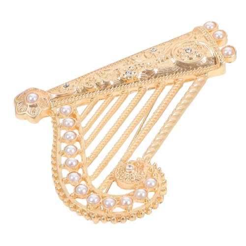 Baluue Harfen Brosche aus Robustem Legierungs Metall Dekorative Anstecknadel für Damenkleidung Schal und Hut Vielseitiger Schmuck zur Stilvollen Kleidung Dekoration von Baluue