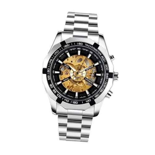 Baluue Herren Automatik Skelettuhr Luminous Business Uhr Edelstahlband Elegante Mechanische Armbanduhr für Männer Alltag und Büro Baluue Herren Automatik Skelettuhr Luminous Business Uhr Edelstahlband Elegante Mechanische Armbanduhr für Männer Alltag und Büro von Baluue