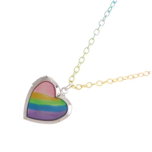 Baluue Herzanhänger Halskette für Mädchen Leichtes Eisen Bunte Kette Geschenk Schmuck für Geburtstag Party Alltag Geschenk für Tochter Freundin Frauen von Baluue