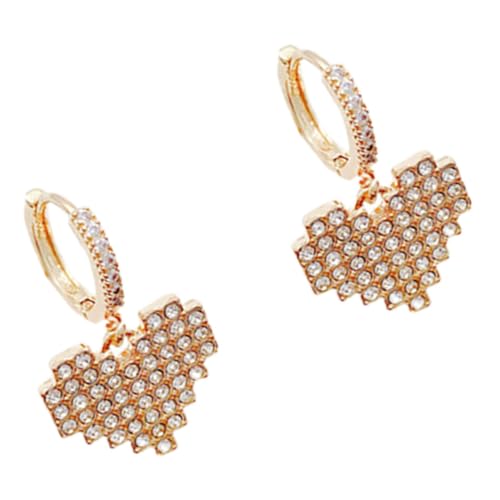 Baluue Herzförmige Damen Hängeohrringe mit Funkelnden Kristallen Leichte Ohrschmuck Dekoration Langlebig und Hautfreundlich Modisch für Teenager und Frauen von Baluue