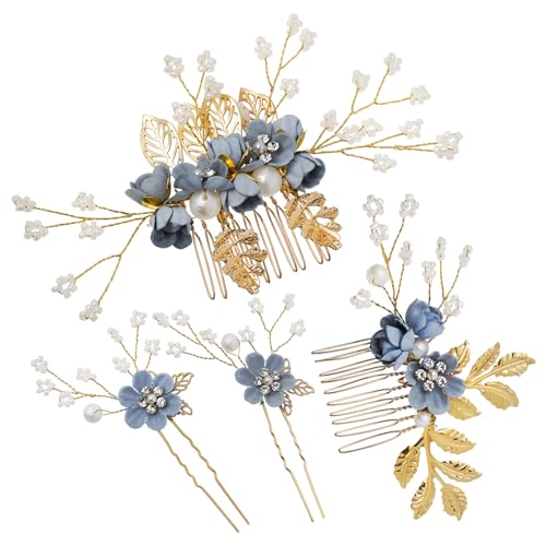 Baluue 1satz Blumen-haarspangen Perlen Teiliges Dekorative Haarkämme Für Hochzeiten Haarnadeln Für Brautjungfern Haaraccessoires Für Damen von Baluue