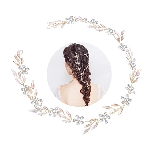 Baluue Braut Haarschmuck Aus Kristallen Eleganter Haarreif Mit Blattdesign Für Hochzeiten Und Festliche Anlässe Gold Stilvolles Accessoire Für Damen von Baluue