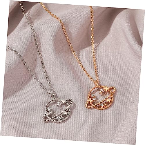 Baluue Hohle Planeten-halskette Schlüsselbeinkette Mit Zirkon-anhänger Minimalistische Damen-halskette Aus Legierung Symbolträchtige Statement-kette von Baluue