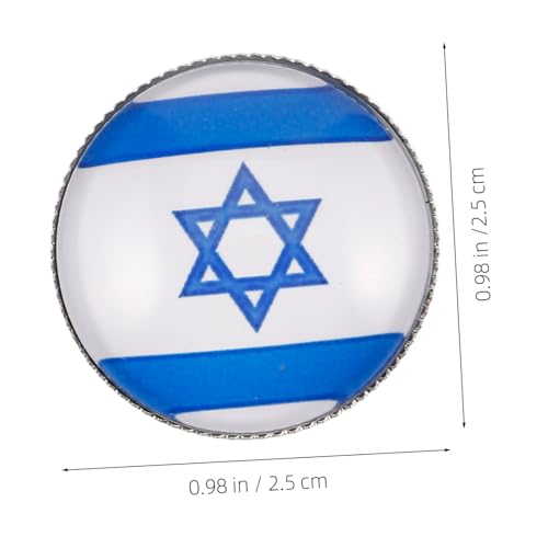 Baluue Israelische Nationalflagge Brosche Runder Kristallglas Anstecker mit Strahlendem Design Vielseitige Schmucknadel für Kleidung Rucksack Geschenkbox Unisex Accessoire von Baluue