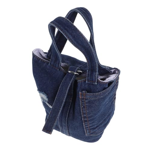Baluue Jeansstoff Umhängetasche Damen Klein Farbblock Design Robuste Crossbody Tasche Vielseitig für Shopping Reisen Alltag von Baluue