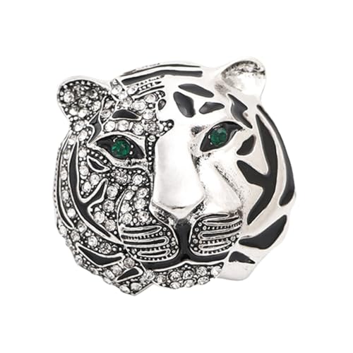 Baluue Klassische Tiger Brosche mit Strasssteinen Vintage Anzug Accessoire für Damen und Herren Stilvolle Kleidung Anstecknadel für Party Bühne Mantel und Kleidungsdekoration von Baluue