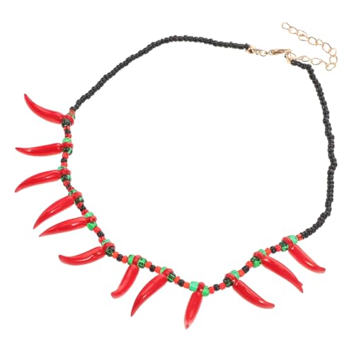 Baluue Kleine Chili Perlenkette mit Farbigem Pfefferanhänger Leichte Damen Halskette für Alltag und Vielseitiger Modeschmuck Rote Kette für Frauen Stilvolle Schlüsselaccessoires von Baluue