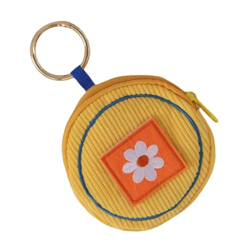 Baluue Kleine Damen Geldbörse mit Besticktem Motiv Mini Münzfach Portemonnaie Modische Robuste Mini Coin Purse für Frauen für Reisen und Alltag Attraktives Accessoire in Gelb von Baluue