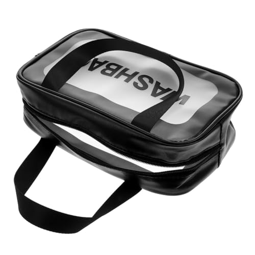 Baluue Klarer Kosmetik Organizer Bag Transparente wasserdichte Handtasche Für Make-up Und Persönliche Pflege Für Und Täglichen Gebrauch Große Frosted PVC Aufbewahrungstasche Schwarz von Baluue