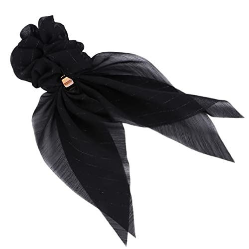 Baluue Doppel-lagen Haarschleife Mit Schnalle Haarbänder Für Damen Für Lange Vielseitig Einsetzbar Für Schwarz Mit Silberner Schnalle von Baluue