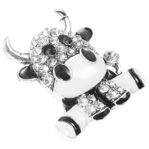 Baluue Legierung Kuh Brosche mit Strasssteinen Eleganter Ansteckpin für Damen und Mädchen Modisches Schmuckaccessoire für Alltag Party Festliche Anlässe Langlebiges Design von Baluue