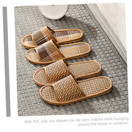 Baluue Leichte Atmungsaktive Hausschuhe für Damen und Herren Geflochtene Indoor Slipper mit Rutschfester Sohle Sommerliche Bequeme Hauspantoffeln für Entspanntes Tragen zu Hause und von Baluue