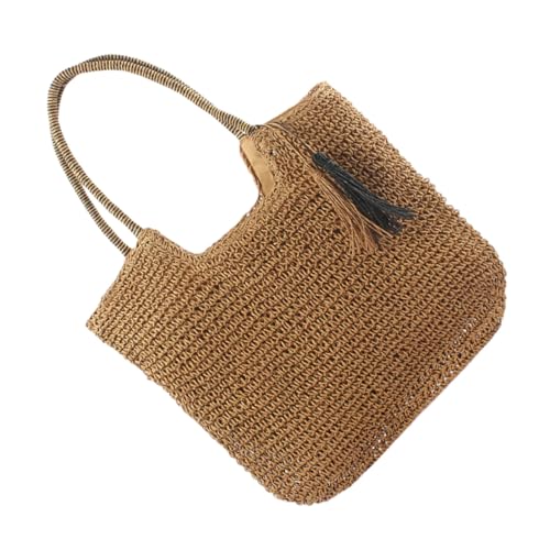 Baluue Leichte Große Damen Tasche aus Gewebtem Material Vielseitige Schulter und Strandtasche Geräumige Sommer Tote Modische Handtasche mit Langlebiger Verarbeitung für Alltag und Urlaub von Baluue