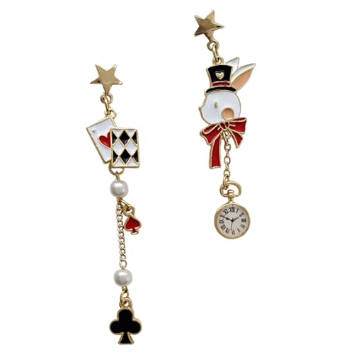 Baluue Leichte Langlebige Damen Ohrhänger aus Hochwertiger Legierung Asymmetrisches Design mit Kleinem Hasenmotiv Hautfreundlich Modisch für Mädchen und Frauen für Alltag und Besondere von Baluue