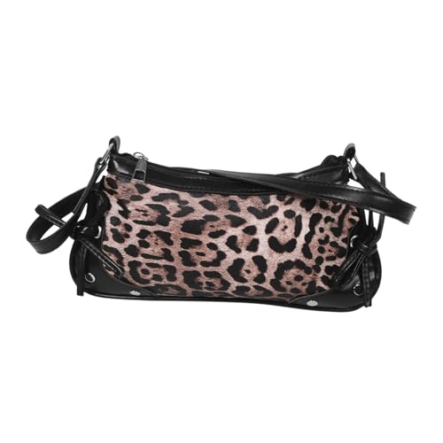 Baluue Leopard Print Schultertasche mit Schleife Vintage Handtasche aus Langlebigem PU Retro Underarm Bag für Frauen Vielseitig Tragbar für Alltag Party und Arbeit von Baluue