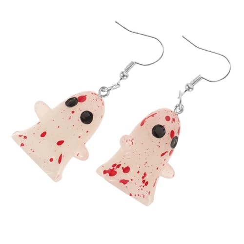 Baluue Leuchtende Halloween Ohrringe Geister Design Kunststoff Geisterohrringe Glow in The Dark für Halloween Kostüm Party Accessoires Damen und Mädchen von Baluue