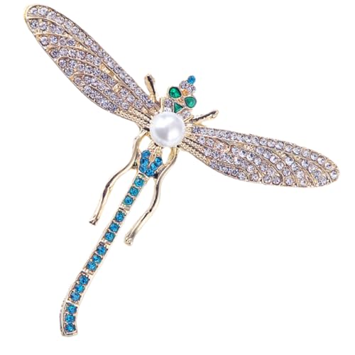 Baluue Libellen Brosche mit Strass und Perlen Damen Anstecknadel für Kleidung Eleganter Schal Reverspin Modisches Accessoire aus Hochwertiger Legierung von Baluue