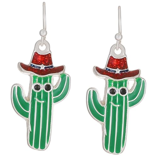 Baluue Lustige Damen Ohrhänger Kaktus Design aus Langlebiger Legierung Nickelfrei und Hautfreundlich Farbenfrohe Baumelohrringe für Teen Mädchen Modischen Ohrschmuck von Baluue