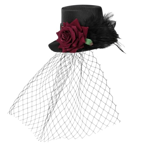 Baluue Viktorianischen Hut Mesh Erwachsene Jungen Mädchen Haarnadel Clip Festliche Kopfbedeckung von Baluue