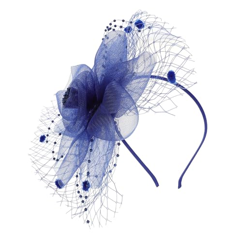 Baluue Fascinator Kopfschmuck Für Eleganter Mesh Stirnband Für Teepartys Romantisches Accessoire Für Besondere Anlässe Blau von Baluue