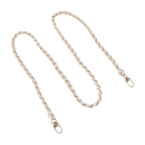 Baluue Metal Ketten Schultergurt für Damen Handtasche Weiß Langlebiger Pu Material Trageriemen mit Metall Kette Modischer DIY Umhängegurt für Crossbody Taschen Einfach zu Montieren und von Baluue