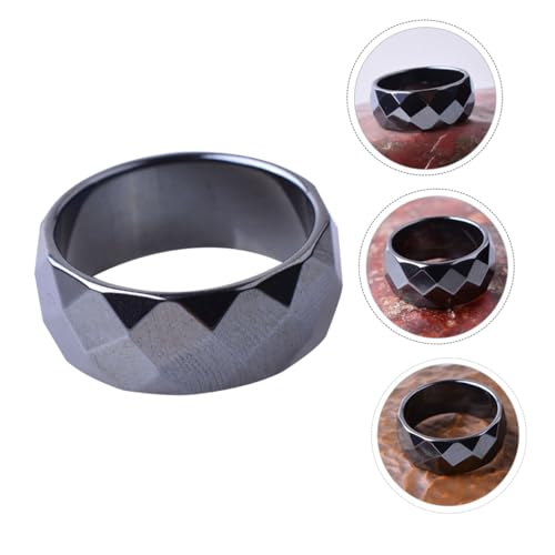 Baluue Meteoriten Herrenring Breit Mehrfacettierter Breiter Facettenring Robust Einzigartiger Schmuck für Männer Geschenk zu Geburtstag Jubiläum und Feiertagen von Baluue