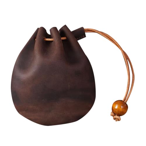 Baluue Mini Geldbörse Vintage Münzbeutel Kleingeldbeutel Portemonnaie Schlüsseletui für Damen und Herren Schlankes Leichtes Langlebiges Aufbewahrungs Täschchen in Kaffee Farbton von Baluue