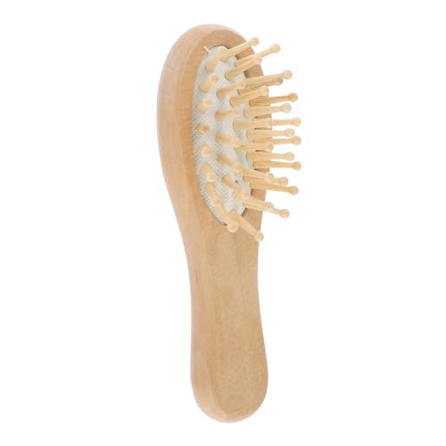 Baluue Mini Holz Entwirrbürste mit Kissen Anti statisch Haarbürste für Kopfhautmassage Kompakt und Tragbar Sanftes Entwirren ohne Haarbruch für Reisen und Tägliche Anwendung von Baluue