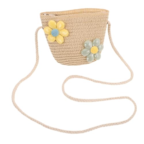 Baluue Mini Strohtasche Umhängetasche Geflochten Leicht und Strapazierfähig Süße Schultertasche für Mädchen für Alltag und Reisen von Baluue