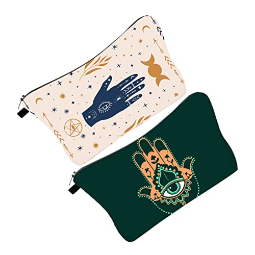 Baluue 2stücke Kosmetiktasche Für Damen Tragbare Make-up Aufbewahrungstasche wasserdichte Lippenstift-Pouch Mit Reißverschluss Multifunktionale Reise-kulturbeutel Für Toilettenartikel von Baluue