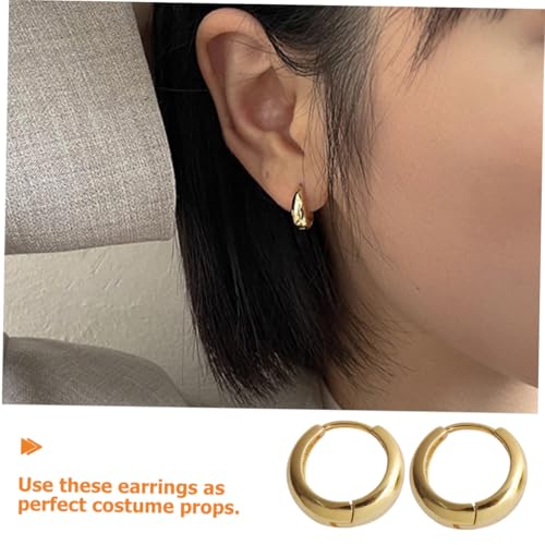 Baluue Minimalistische Creolen Ohrringe Damen Goldfarbene Vintage Kreis Tropfen Ohrclips Leicht und Modisch für Alltag und Festtage von Baluue