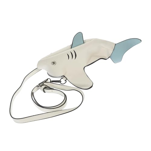 Baluue Modische Damen Shark Crossbody Bag in Weiß PU Schultertasche im Tierdesign mit Reißverschluss Mittlerer Kapazität Angenehmes Material für Alltag und Freizeit von Baluue