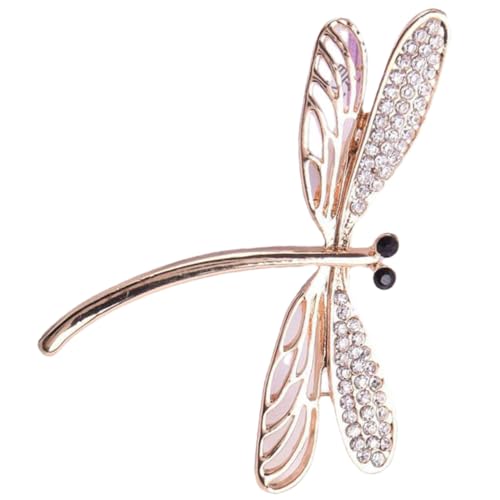 Baluue Modische Libellen Brosche aus Goldbeschichtetem mit Funkelnden Strasssteinen Stilvolle Anstecknadel für Damen Vielseitiges Schmuckaccessoire für Kleidung Taschen Hüte und Baluue Modische Libellen Brosche aus Goldbeschichtetem mit Funkelnden Strasssteinen Stilvolle Anstecknadel für Damen Vielseitiges Schmuckaccessoire für Kleidung Taschen Hüte und von Baluue