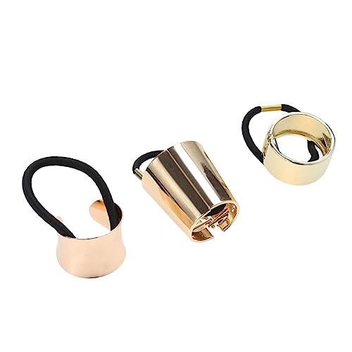 Baluue 3stücke Haarmanschetten Aus Metall Elastische Haargummis Pferdeschwanzhalter Kreisförmige Haarbänder Legierung Accessoires Für Frauen Und Mädchen in Stile von Baluue