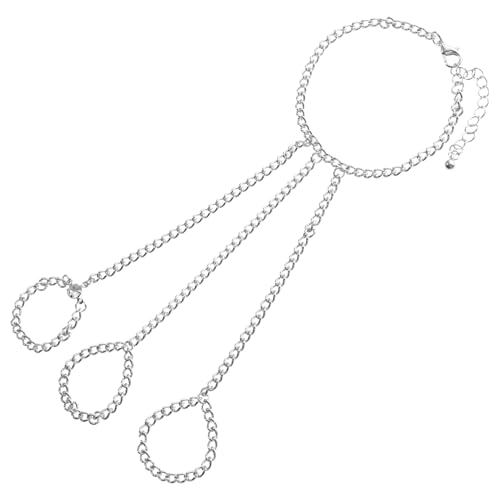 Baluue Modisches Punk Style Metall Finger Ring Handkette Damen Mehrlagiges Armband Geometrisches Schmuckstück Für Party Alltag von Baluue