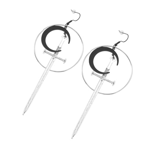 Baluue Moon Cross Gothic Ohrringe Damen Leichte Legierung Dangle Ohrschmuck für Mädchen Punk Stil Hautfreundlich und Langlebig als Geschenk für Halloween Geburtstag Weihnachten von Baluue