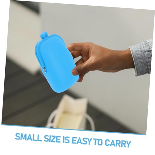 Baluue Multifunktionale Silikon Kleingeldbörse Damen Wasserfest Klein Glatt Kompakt für Reisen und Alltag Geeignet mit Kartenfach und Münzfach Blau von Baluue