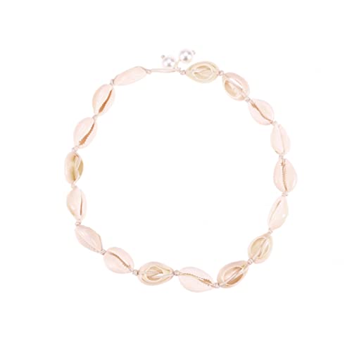 Baluue Handgemachte Muschelkette Für Damen Muschelkette Aus Für Frauen Weißer Faden Halskette Mit Muschelperlen Fußkettchen Im Hawaii-stil von Baluue