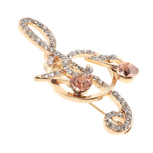 Baluue Musiknoten Brosche Strass Vintage Anstecknadel Damen Silberfarbenes Zinklegierung Schmuck Accessoire für Anzüge Cardigans Hochzeiten Partys Musikfestivals von Baluue