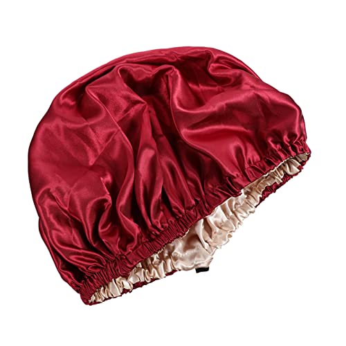 Baluue Schlafmütze Aus Satin Für Damen Elastischer Rand Haarhaube Zum Schlafen Baden Und Haarschutz Geeignet Für Haarlängen Und Typen von Baluue