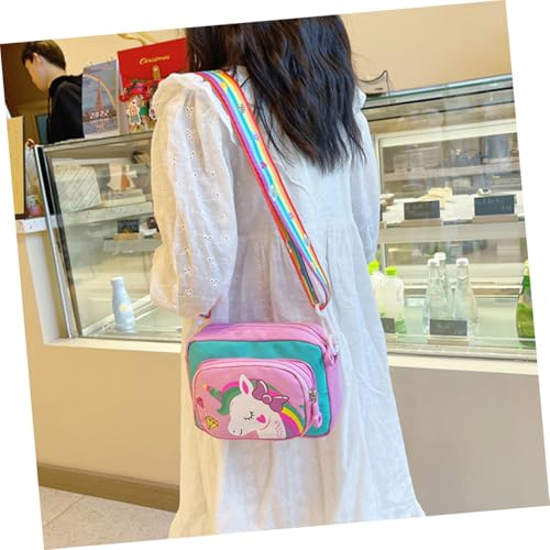 Baluue Niedliche Einhorn Umhängetasche für Mädchen Vielseitige Crossbody Schultertasche Frisches Farbschema Cartoon Design Kleine Geldbörse und Handytasche Robust und Modisch für Alltag von Baluue