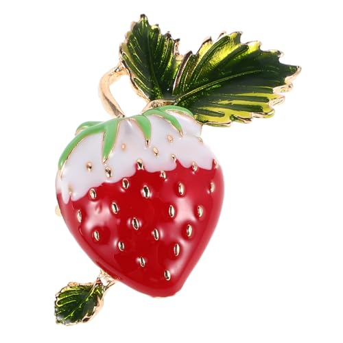 Baluue Niedliche Erdbeer Brosche Anstecknadel Damen Realistisches Fruchtmotiv Verspieltes Design Robuste Verarbeitung Für Kleidung Taschen Hüte Verschiedene Anlässe von Baluue