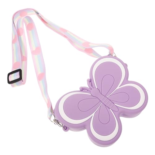 Baluue Niedliche Schmetterling Silikon Geldbörse für Mädchen Leichte Umhängetasche Kompakte Schultertasche für Kleinkinder Modische Kindertasche zum Organisieren von Münzen und von Baluue