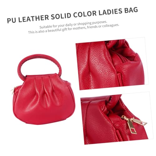 Baluue PU Damen Mini Handtasche Geldbörse Clutch Münzbeutel Rosa Rot Modisch für Shopping Alltag von Baluue